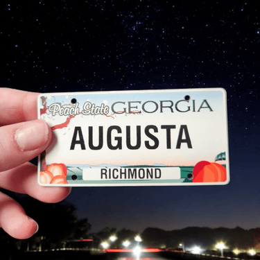 Augusta GA License Plate Leather Patch Hat – Hometown Pride - Trucker Hat - Charm and Char